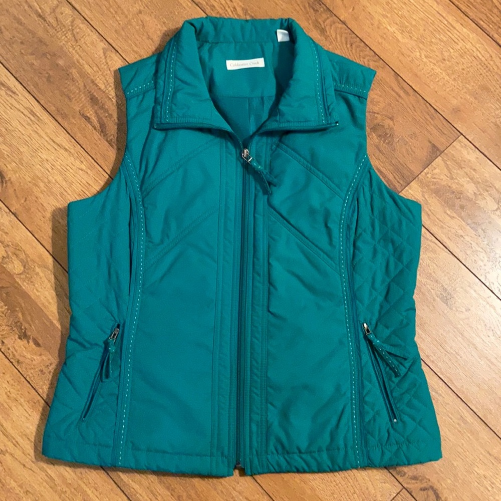 Coldwater Creek Green Quilted Vest